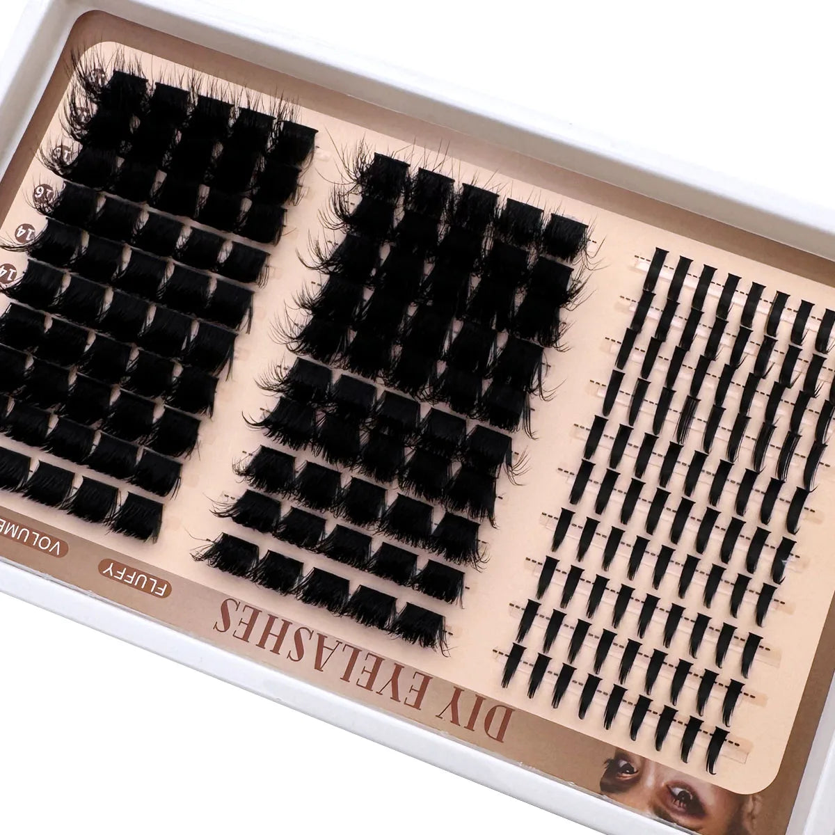 300D-60DLash Clusters With Spikes & Bottom Lashes  Fluffy Volume Manga Natural Spiky Cluster Manga Lash D Curl Individual Lashes