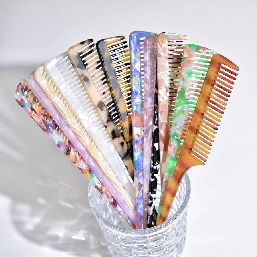 1PC multi-colored acetic acid portable tip tail comb for various hair lengths for travel and home use