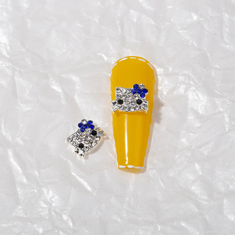 60/30/10PCS Hello Kitty Nail Charms Sanrio 3D Alloy Full Diamond Jewelry Nail Art Rhinestone Crystal Gems Manicure Cartoon Y2K