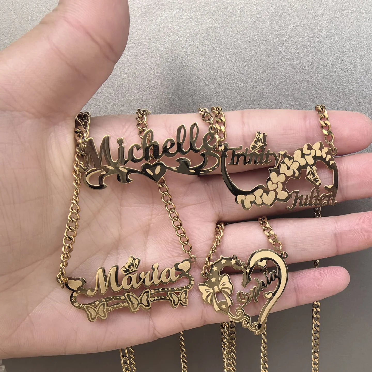 Atoztide Personalized Custom Name Necklace for Women Stainless Steel Heart Engrave Nameplate Choker Link Chain Jewelry Gifts