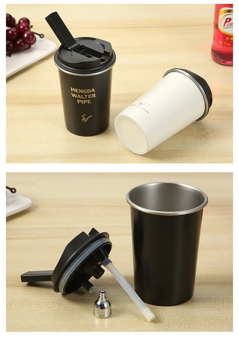 1 Pc Versatile 420 Water Portable Hookah Outdoor Stainless Steel Bottles Sheesha Smoking Tool