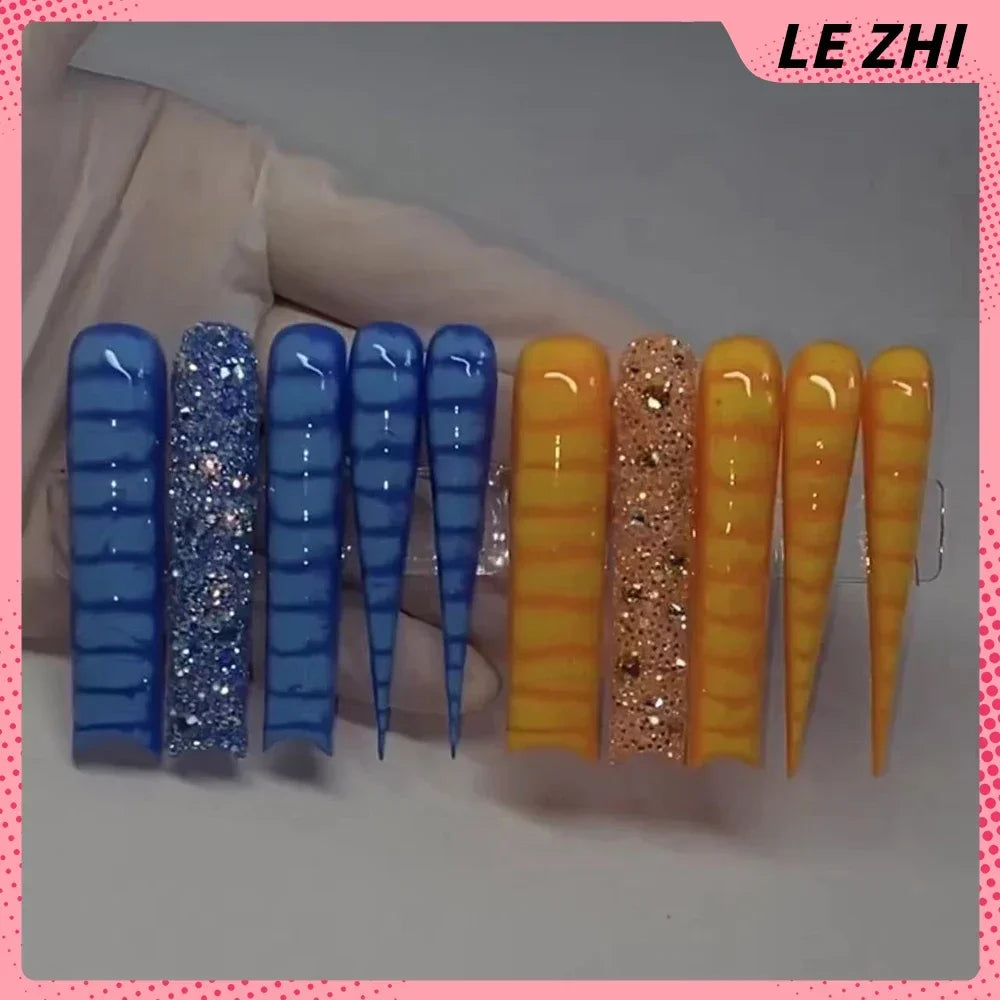 Xxxl Extra Long Quadrate Nail Art Butterfly Angel Diamond Coffin Stiletto False Nails Customizable Nail Party Stickers