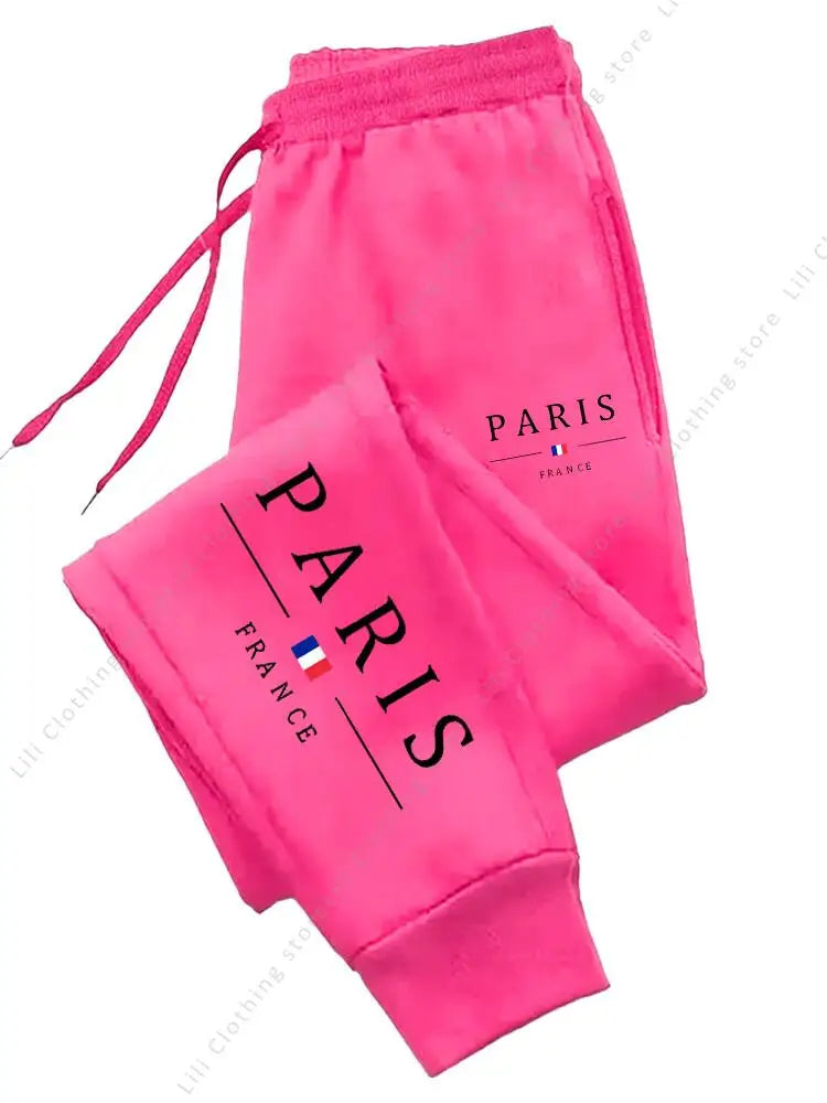 2025 New Hot Sale PARIS Jogger Pants for Women's Trousers High quality Autumn Winter Fleece Casual Sports Sweatpants Women Pants