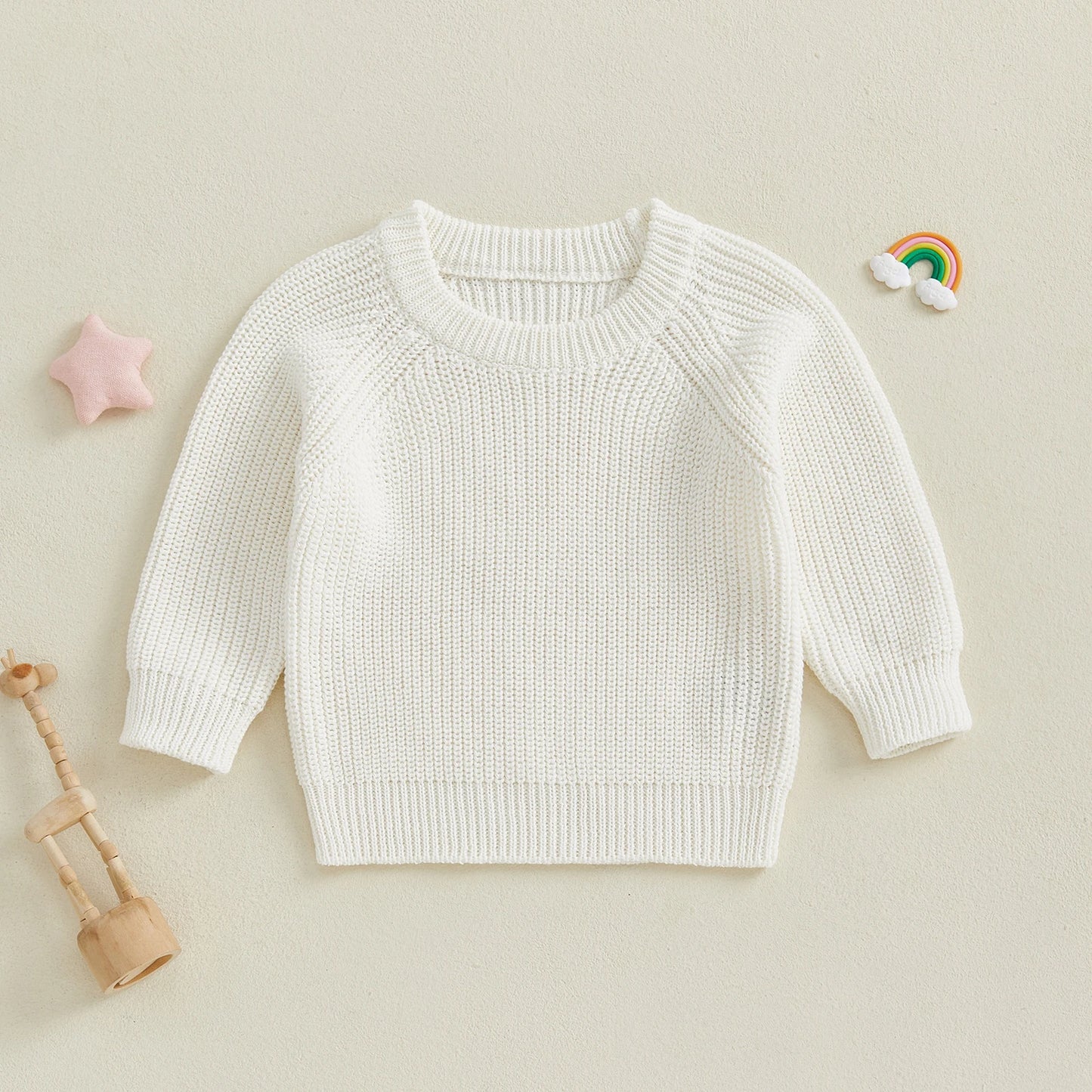 2025-05-08 Lioraitiin Toddler Baby Boys Girls Knit Sweaters Long Sleeve Round Neck Solid Color Pullover Fall Tops