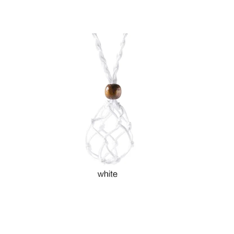 Lucky Stone Storage Rope Bag DIY Necklace Cord Empty Meditation Stone Holder Net Rope Ornament Cord Jewelry Making Accessories