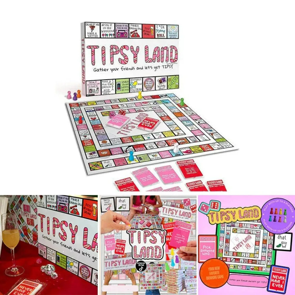 Party Gift of Tipsy*# Land Board Games Fun Drinking Games for Friends - Fun Challenges Drinking Games Party Nights