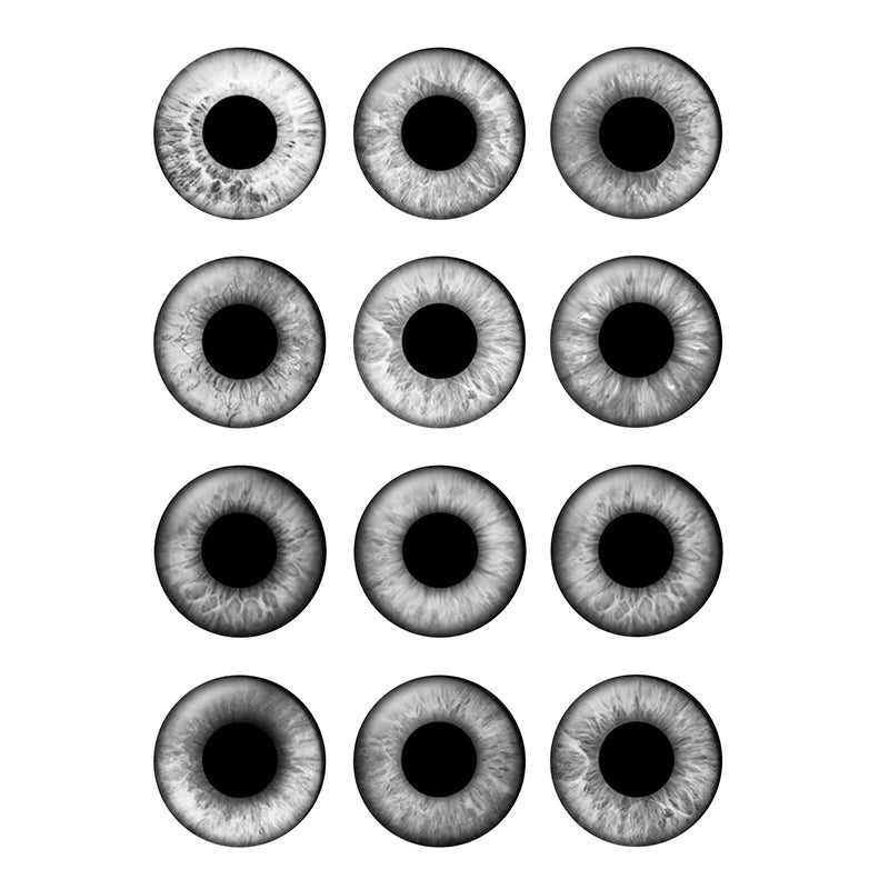 24pcs/bag 14mm Gray Tone Pupil Eyes Chips Suitable for Blythe Doll Glass Cabochons DIY Accessories Bulk Items Wholesale H222