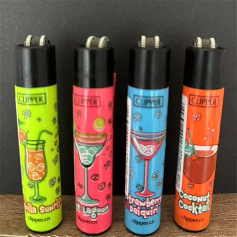 new 4pcs CLIPPER Lighter Retro Grinding Wheel Open Flame Lighter New Inflatable Lighter Cigarette Accessories Men's Small Gifts