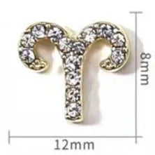 Zircon Zodiac Nail Charms 10pcs/lot Alloy 12 Constellations 3D Sign Rhinestones Symbol Accessories Shiny Nail Art Decorations
