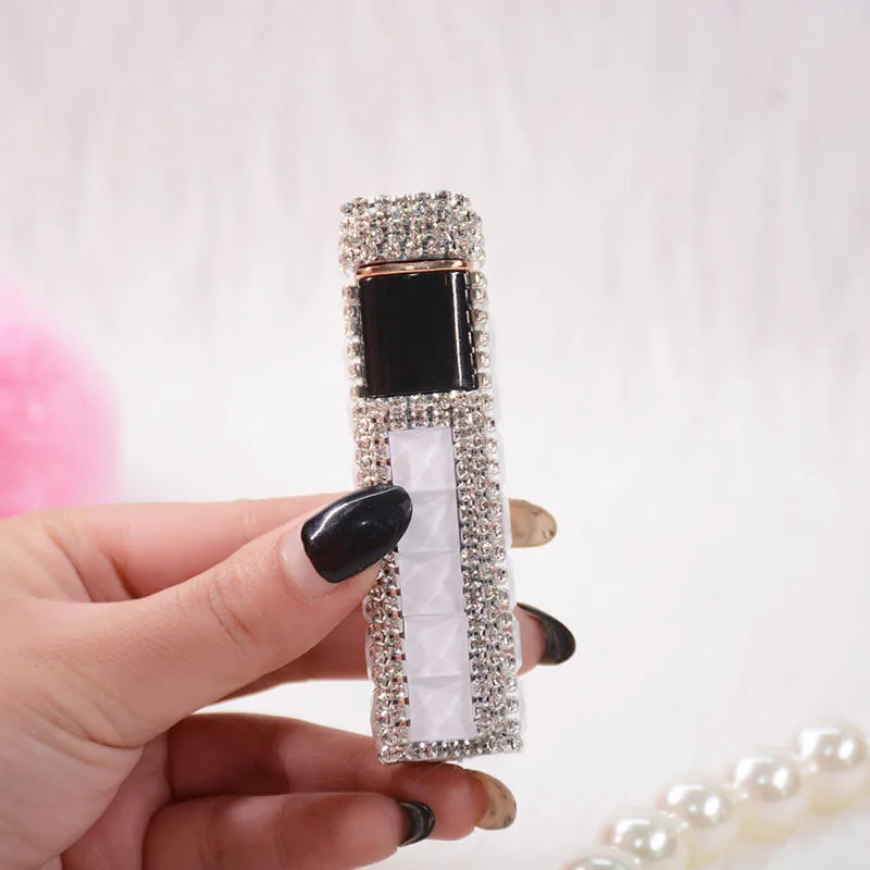 Rhinestone Touch Screen Lighter With Diamond Usb Charging Mute Cigarette Lighter Personality Ladies Lighter Windproof Gadget
