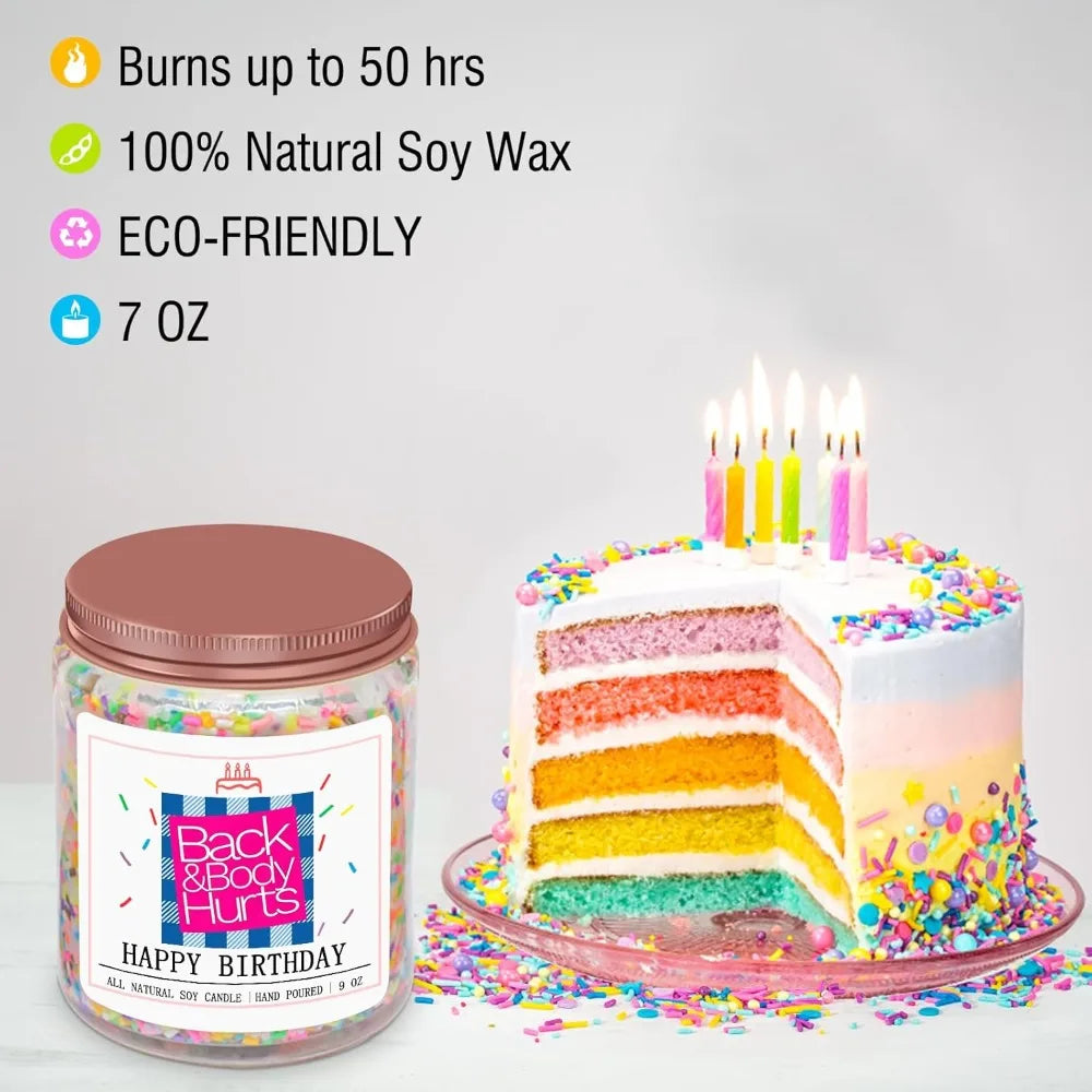Birthday Candles Gift for Her and Him, Unique Best Friend Gift Ideas - Back & Body Hurts Happy Birthday Candle