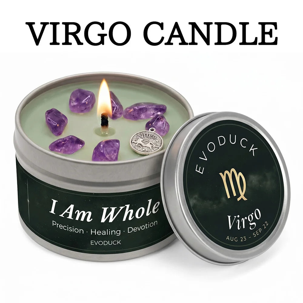 Gemini Constellation Scented Candle, Lemon Basil, Astrology Aromatherapy Candle in Tin, Home Fragrance Decor Birthday Gift, 3oz