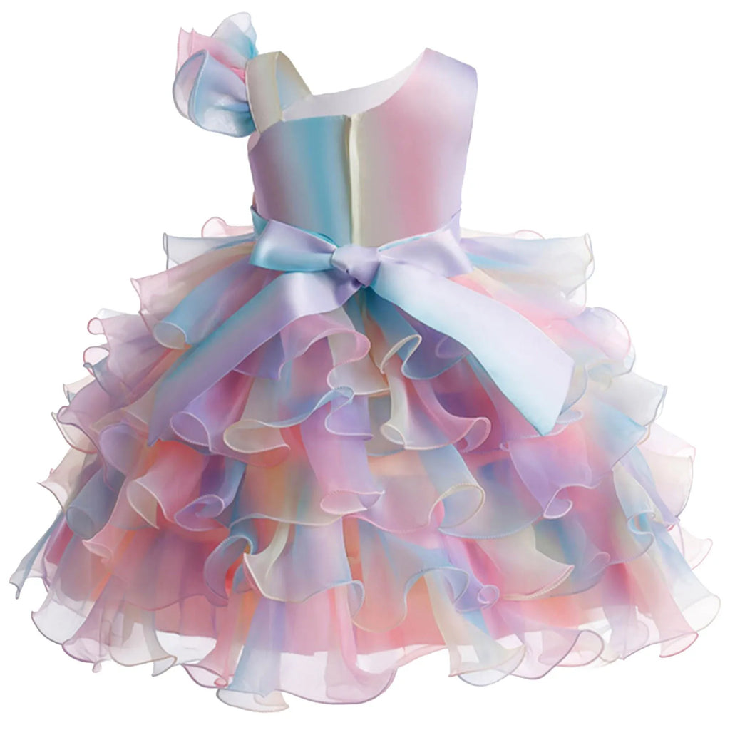 Dresses for Wedding Girls Children Girls Dress Sleeveless Colorful Love Colorful Bow Dress Fashion Spinning Tales Dress