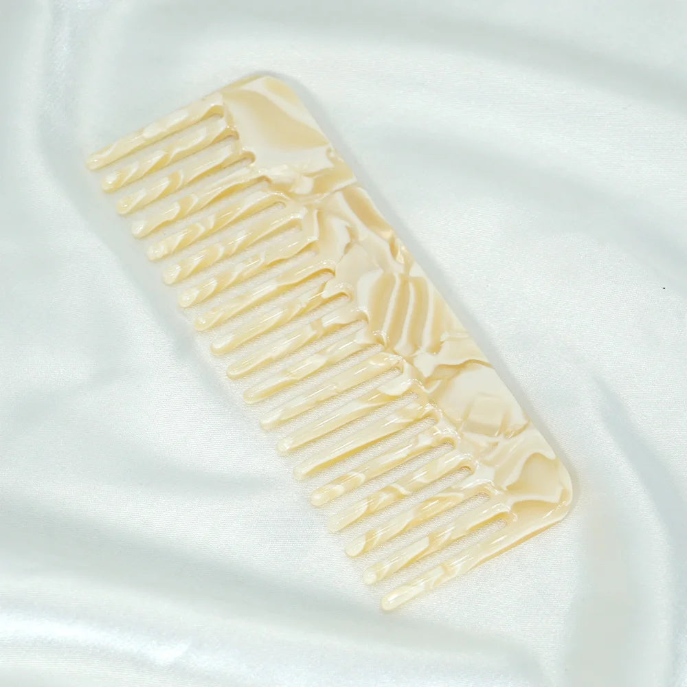 Acetate Hair Comb Set - Wide Tooth Detangling Comb, Anti-static, Tortoise & Colorful Pattern, for Curly/Thick Hair, Daily & Trav