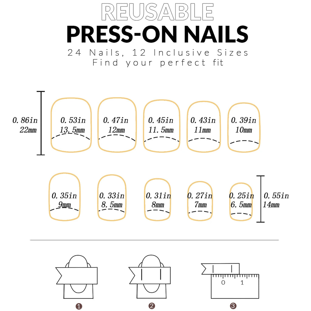 24pcs press on nails short Square Love Design fake press on nails black french tip press on nails cute nail press on acyrlic na