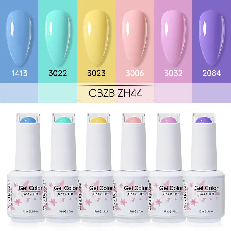 Clou Beaute 6/8pcs 15ml UV Nail Gel Colors Polish Set Summer Pretty Sugar Pink Red Neon Professional Nail Art Manicure Kit Gift