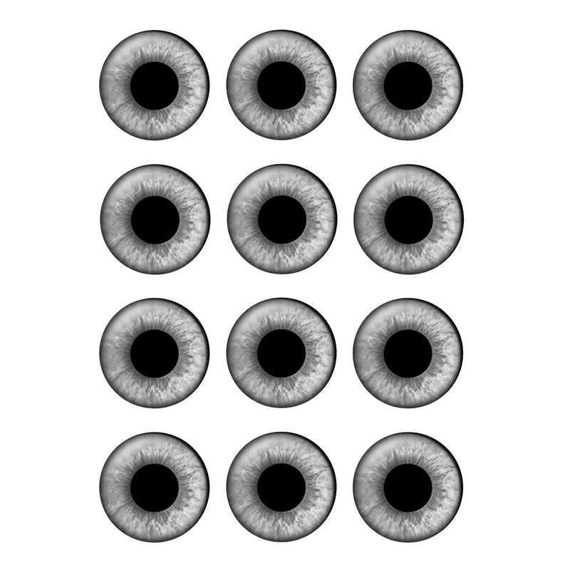 24pcs/bag 14mm Gray Tone Pupil Eyes Chips Suitable for Blythe Doll Glass Cabochons DIY Accessories Bulk Items Wholesale H222