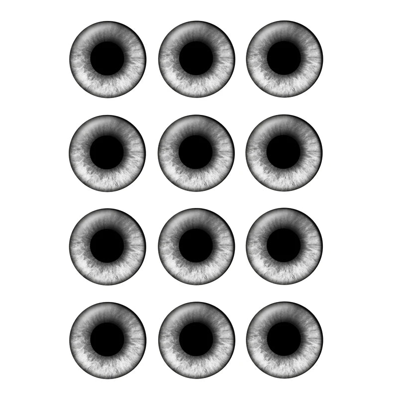 24pcs/bag 14mm Gray Tone Pupil Eyes Chips Suitable for Blythe Doll Glass Cabochons DIY Accessories Bulk Items Wholesale H222