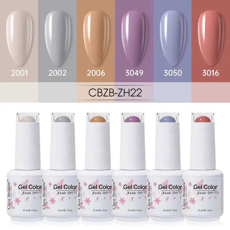 Clou Beaute 6/8pcs 15ml UV Nail Gel Colors Polish Set Summer Pretty Sugar Pink Red Neon Professional Nail Art Manicure Kit Gift