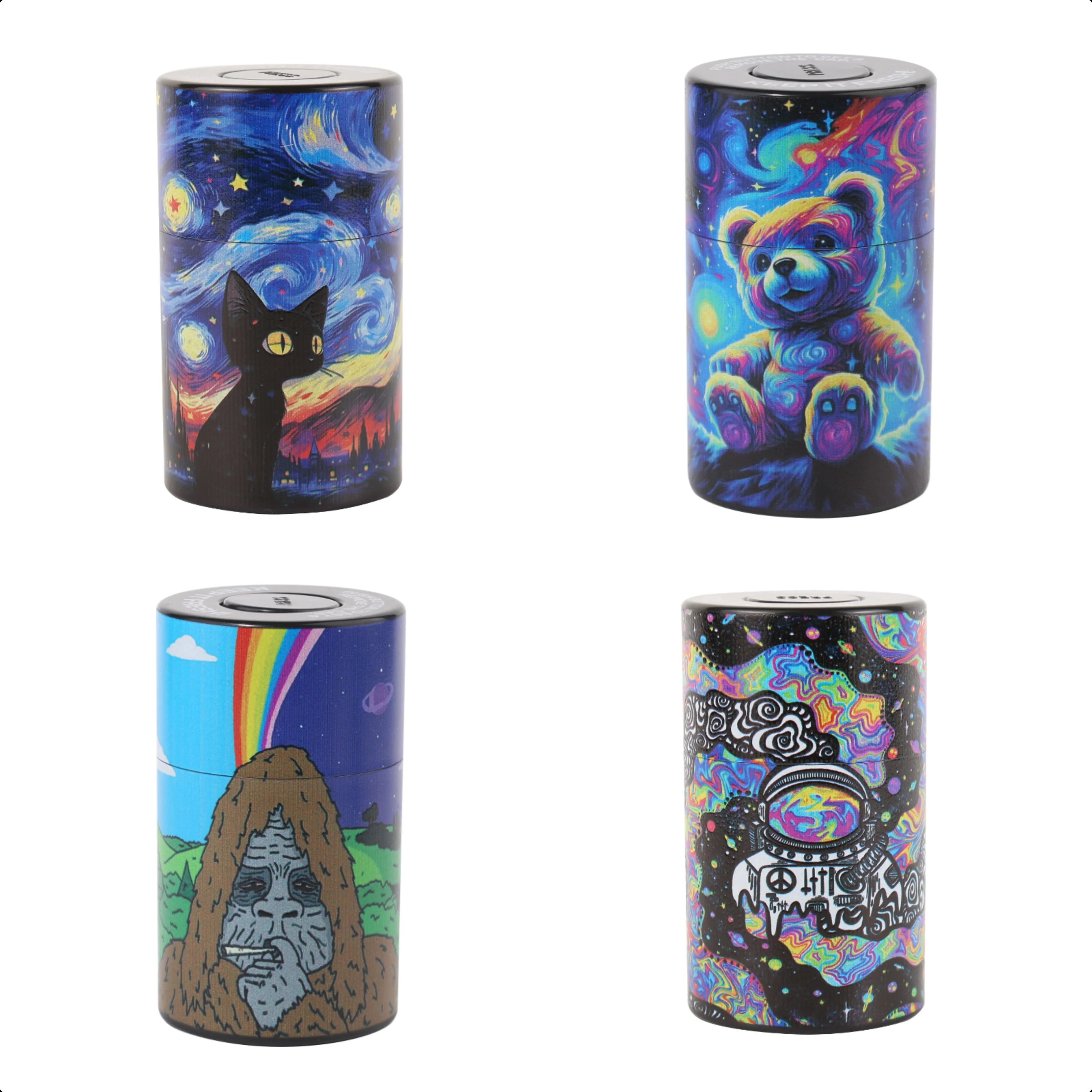 Cartoon Printing Plastic Air Tight Can Vacuum Sealed Tobacco Jar