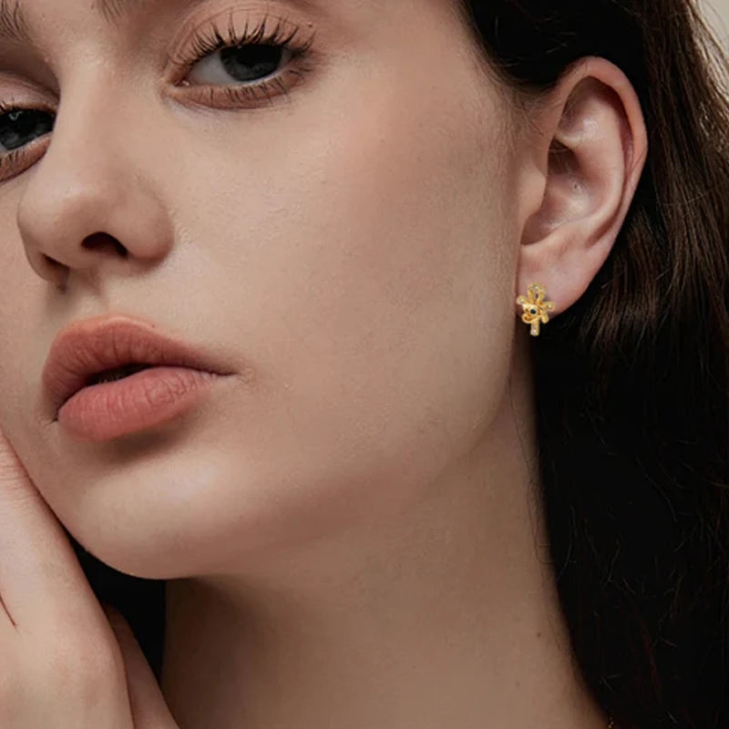 YILUOCD Ankh Cross Eye of Horus Stud Earrings for Women  Ancient Egypt Ra Udjat Earring Egyptian Talisman Jewelry Christmas Gift