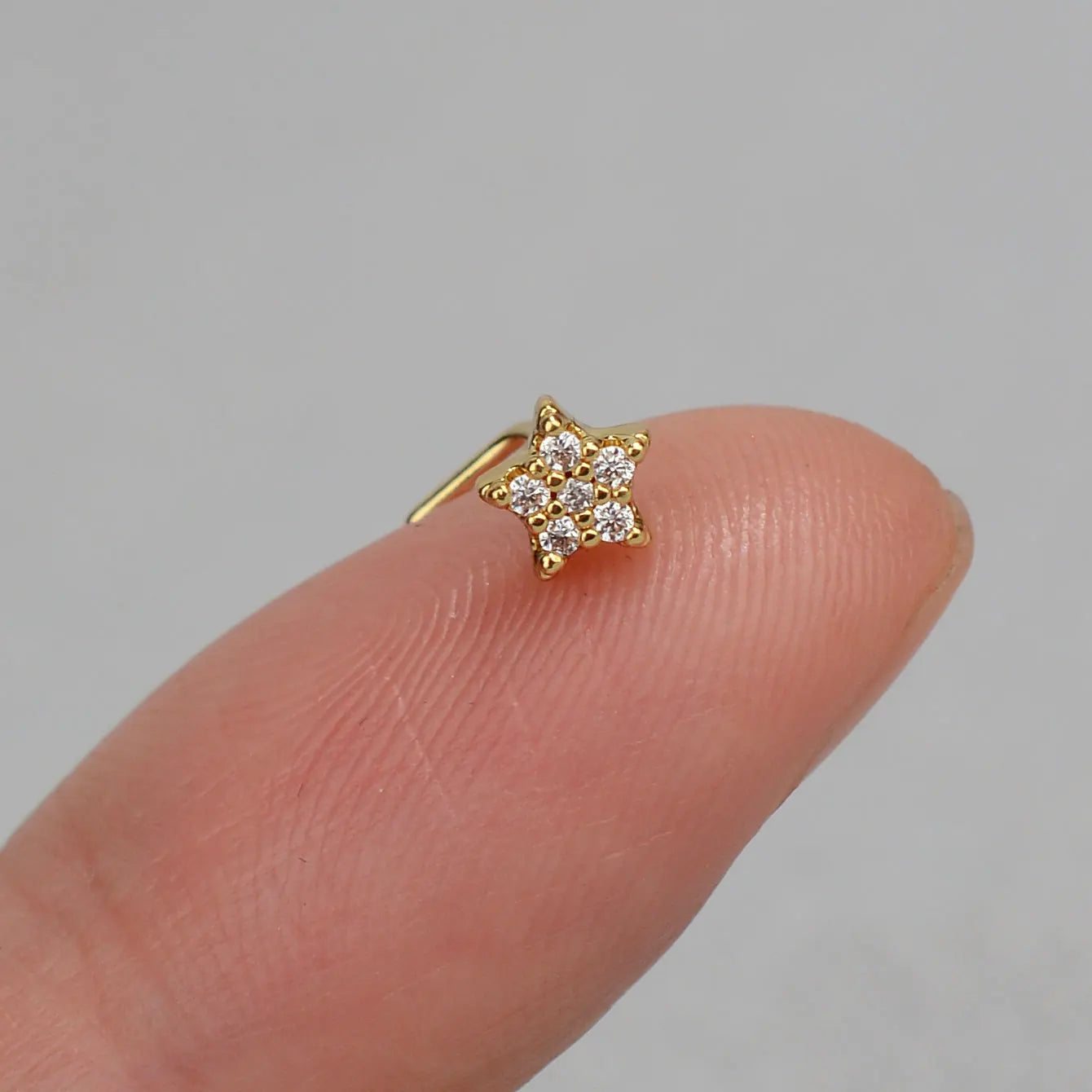 1PC Stainless Steel CZ Nose Ring L Shape Nose Studs Spider Snake Bow Flower Leaf Nostril Nose Piercing Body Jewelry  For Women