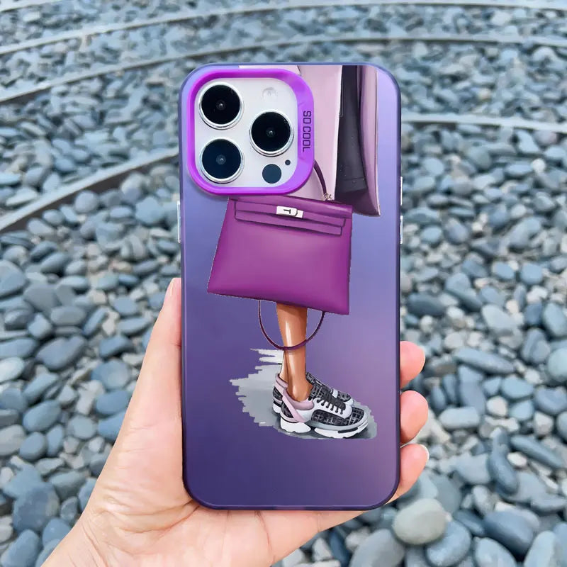 Girl Boss Female Coffee Phone Case For iPhone 15 14 Plus Pro Max 17 16 13 Mini 12 11 Pro Max Pattern Shockproof Laser Covers