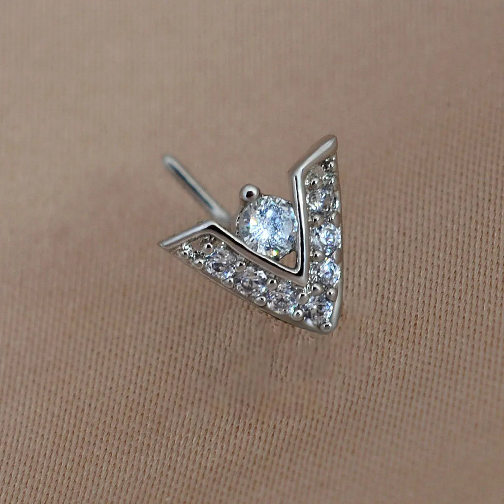 1PC Stainless Steel CZ Nose Ring L Shape Nose Studs Spider Snake Bow Flower Leaf Nostril Nose Piercing Body Jewelry  For Women