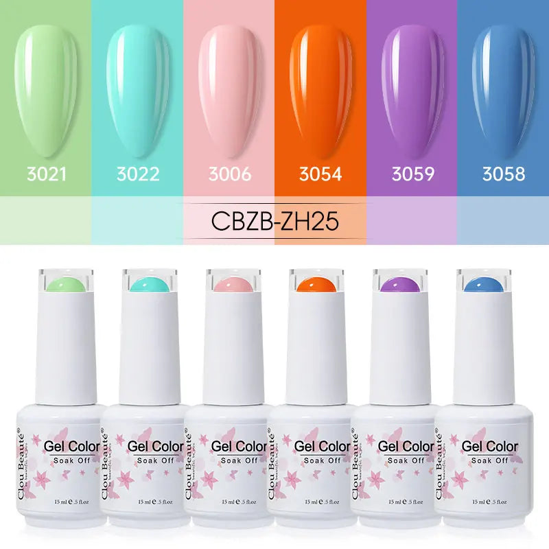 Clou Beaute 6/8pcs 15ml UV Nail Gel Colors Polish Set Summer Pretty Sugar Pink Red Neon Professional Nail Art Manicure Kit Gift