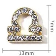 Zircon Zodiac Nail Charms 10pcs/lot Alloy 12 Constellations 3D Sign Rhinestones Symbol Accessories Shiny Nail Art Decorations