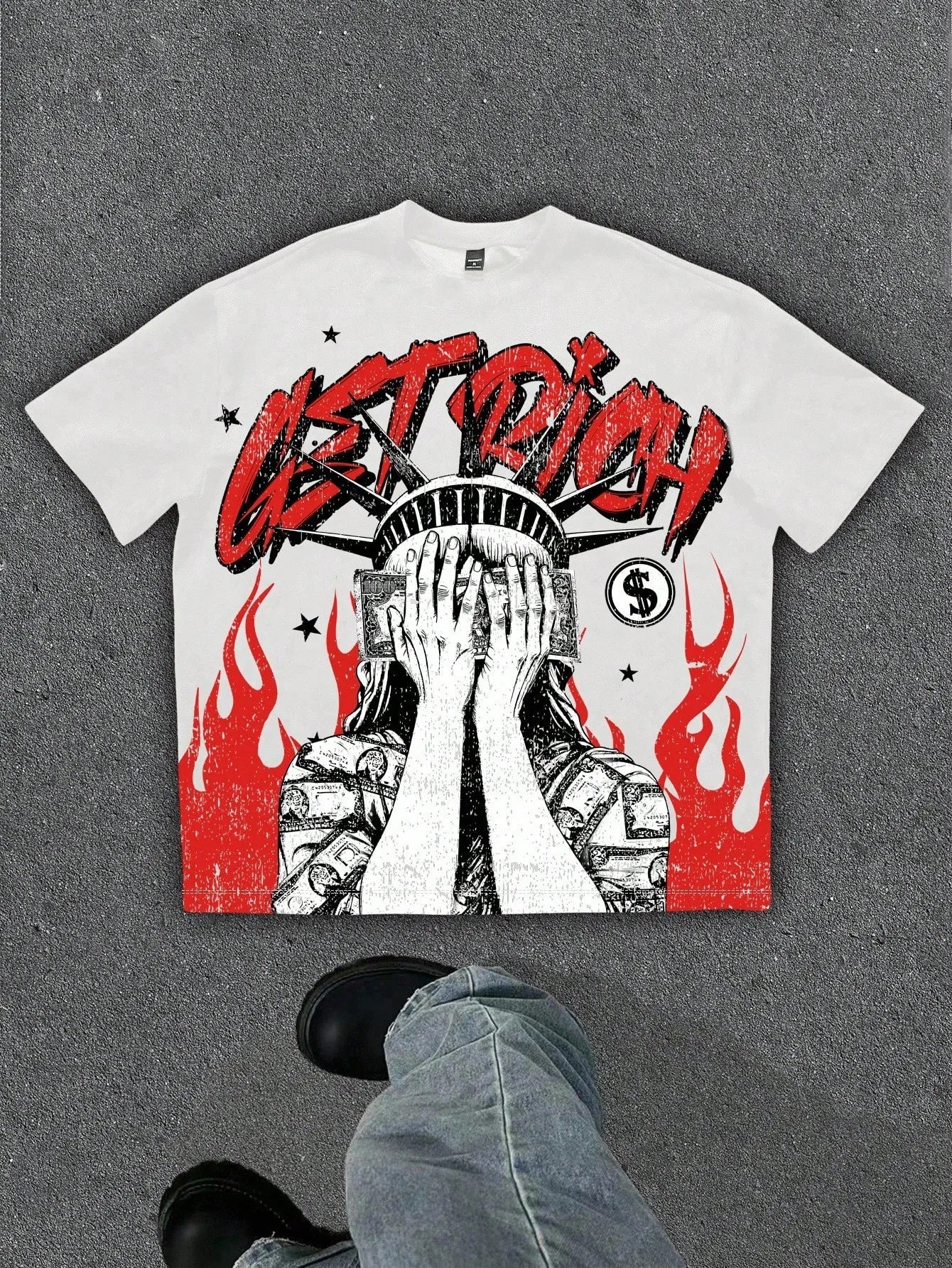 The new men's T-shirt for the summer of 2025 features a casual fashionable soft and breathable 3D angel pattern print