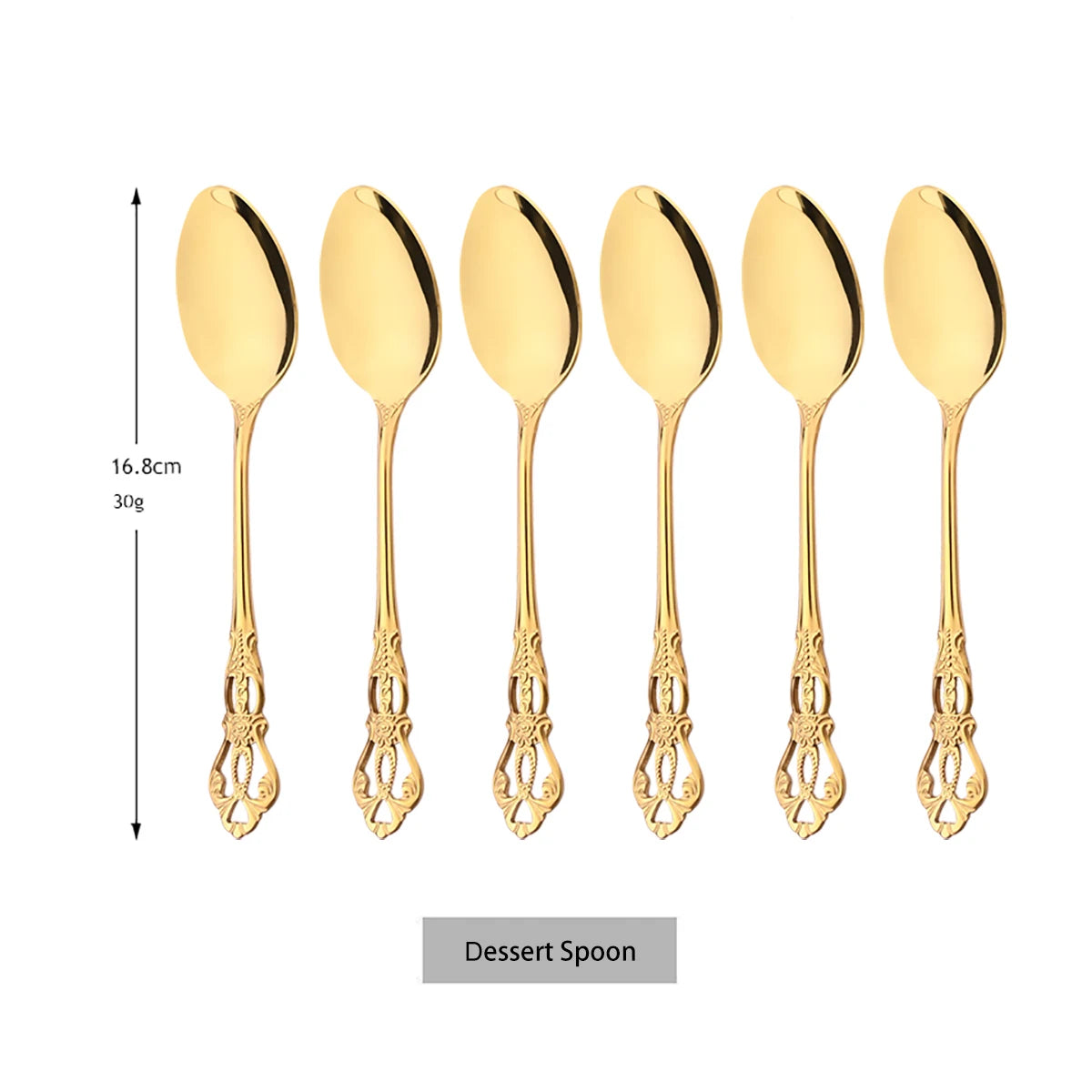6/30Pcs Royal Colorful Dinnerware Set Knife Dessert Fork Spoon Cutlery Set Stainless Steel Silverware Kitchen Tableware Flatware