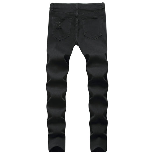 Jeans For Men Fashion Ripped Biker Skinny Jeans Men's clothing Denim Trousers High Street Slim Jogging jean Pants homme