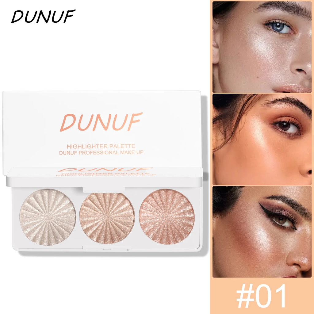 Waterproof Baked Highlighter Palette 7Colors Highly Pigmented Blush Contour Shadow 4in1 Face Makeup Long Lasting Beauty