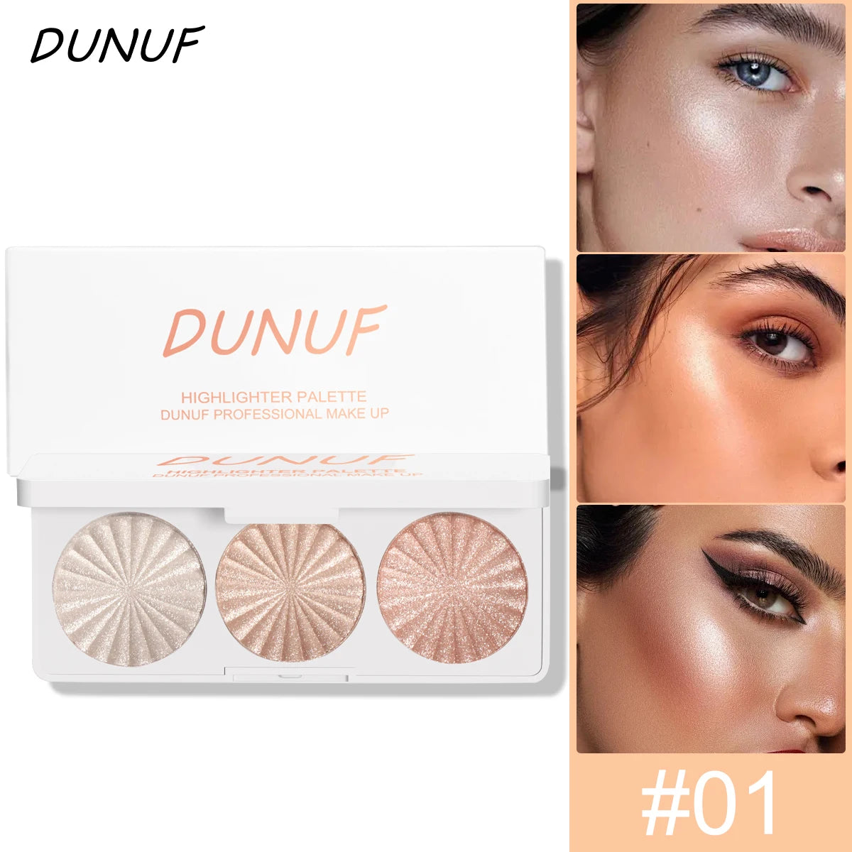 Waterproof Baked Highlighter Palette 7Colors Highly Pigmented Blush Contour Shadow 4in1 Face Makeup Long Lasting Beauty